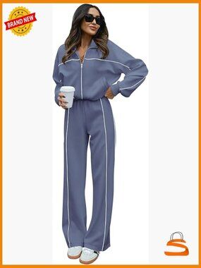 Zip Up Sweatshirt & Jogger Pants Set Two Piece Tracksuit